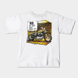 No, My bike isn't done yet funny Auto Enthusiast tee 7 Kids T-Shirt